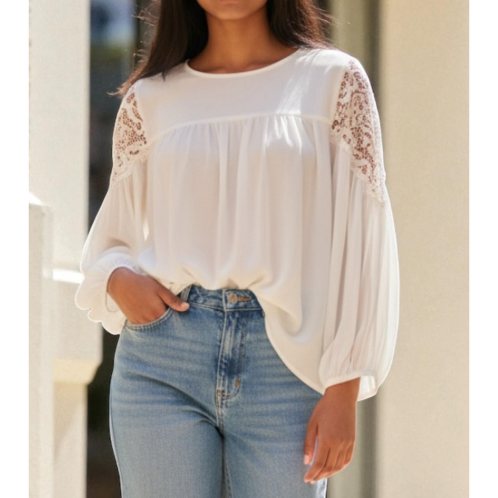 The Loft Vintage Boho Poet Sleeve Blouse